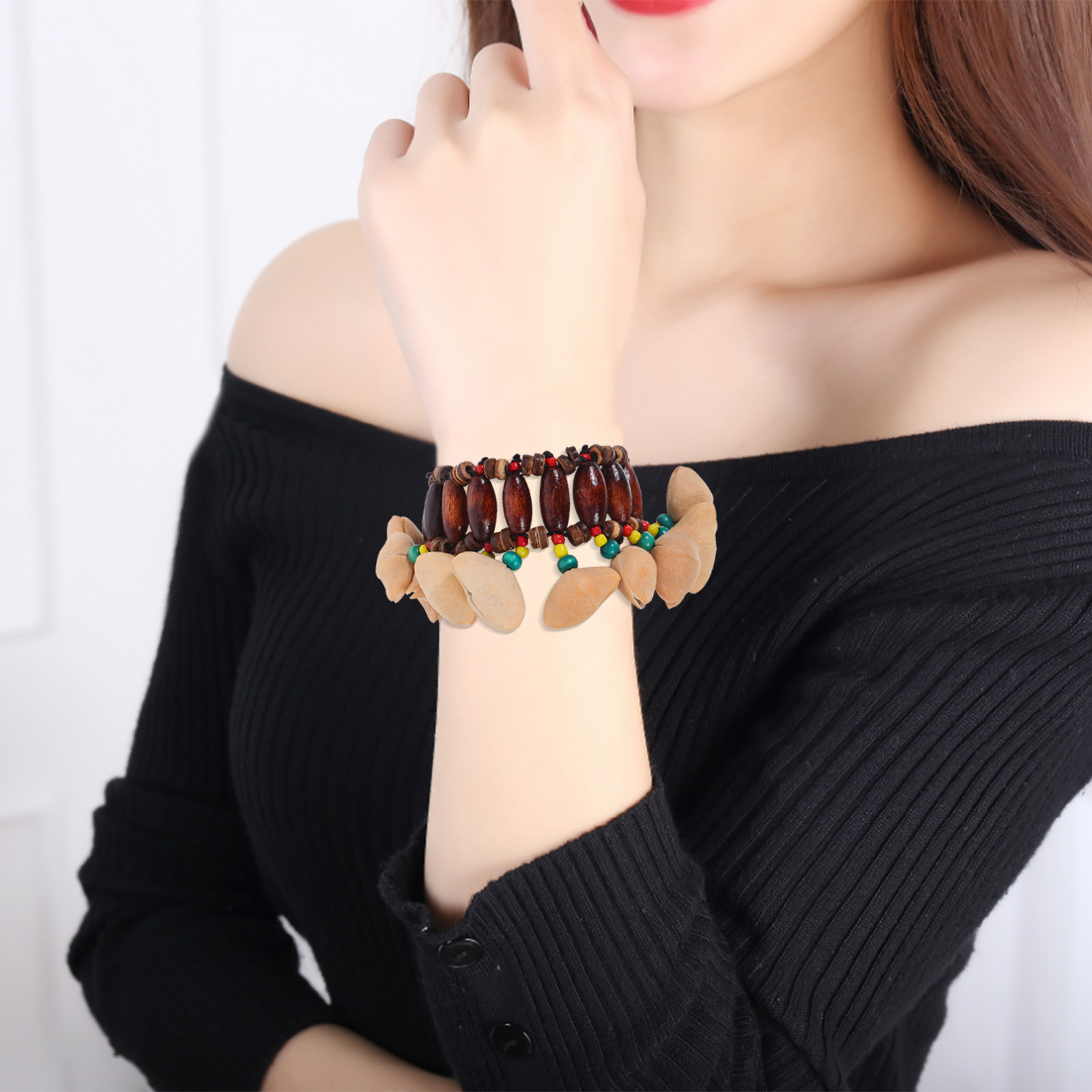 Musical Instrument Djembe - 2Pcs African Tribal Style Nut Bracelet