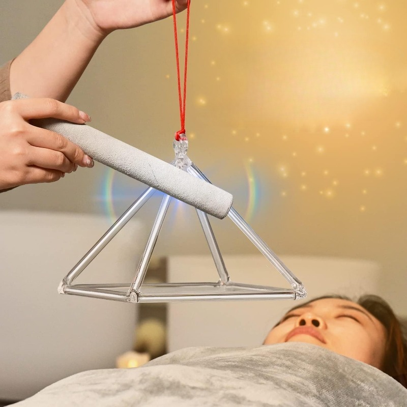 Tibetan Singing Bowl - Quartz Singing Bowl Healing Crystal Pyramid