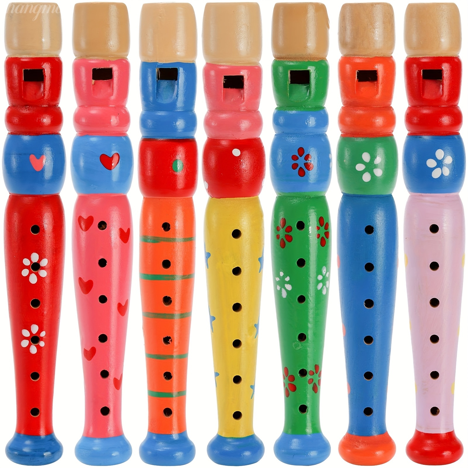 Musical Instrument Piccolo - 1pc Wooden Flute 6-Hole Colorful Cartoon