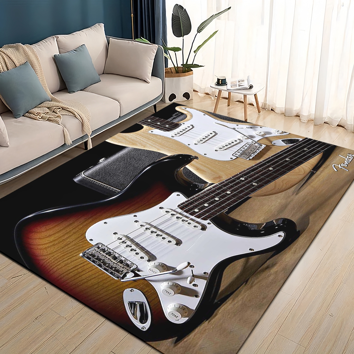 Musical Instrument Online - 3D Retro Fender logo Guitar Instruments