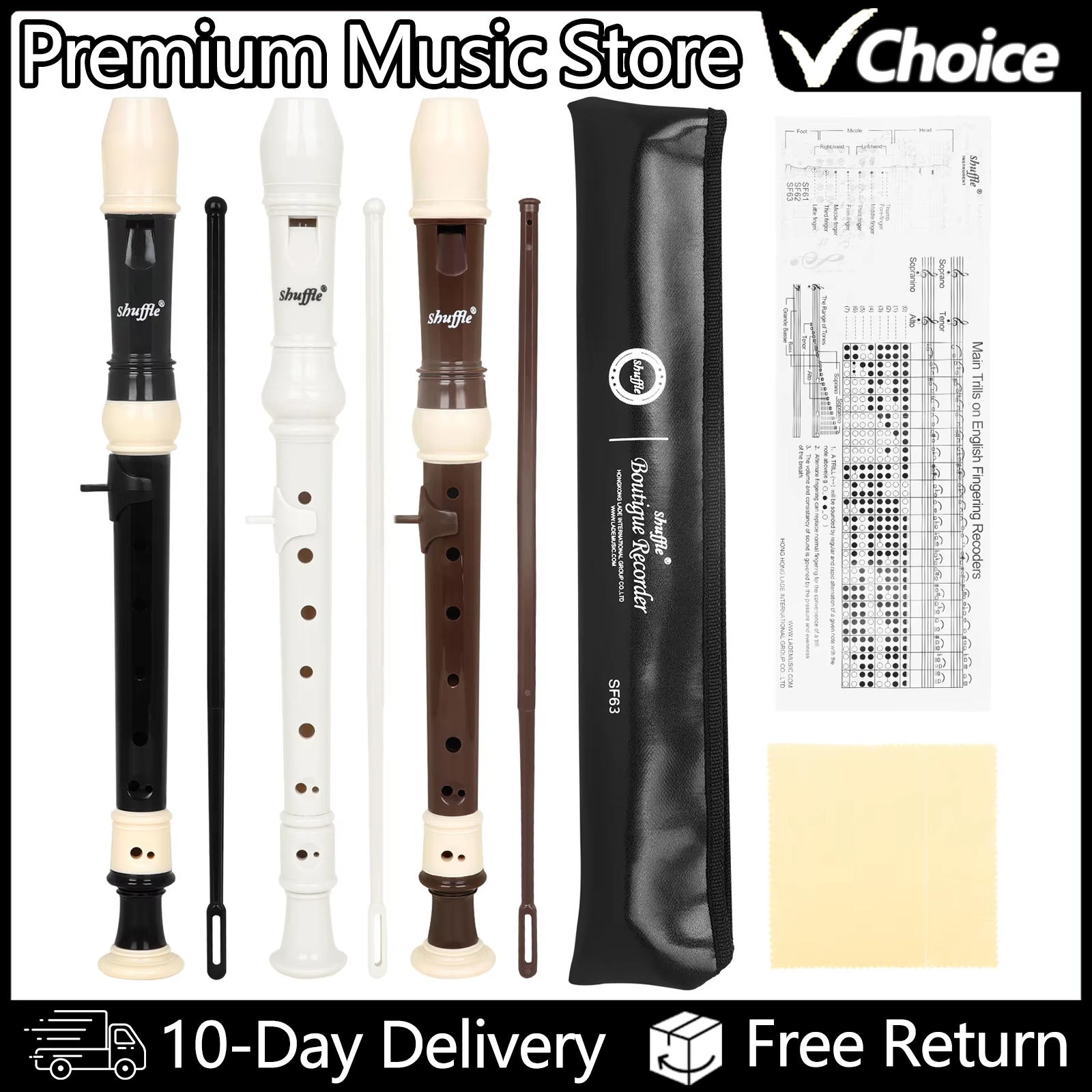 SHUFFLE Baroque Clarinet Recor - Recorder Baroque Style 리뷰 및 가격
