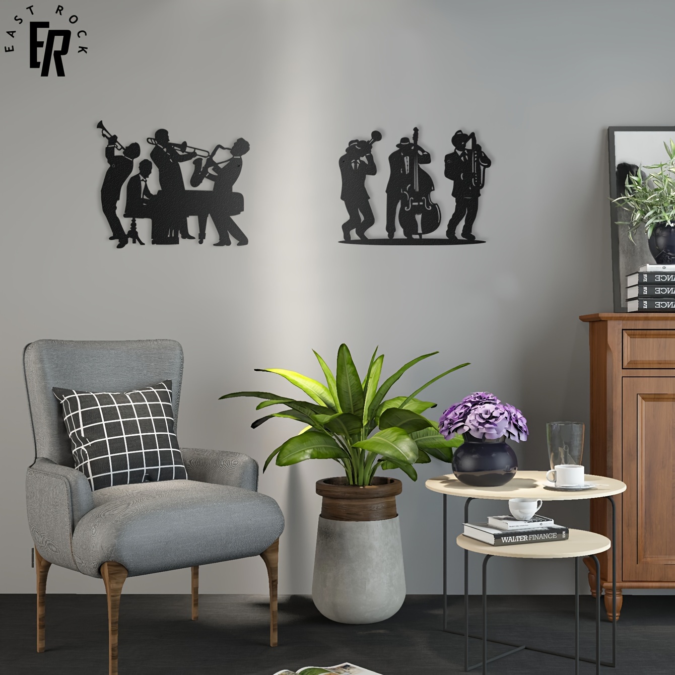 Metal Musician Silhouette Wall - Musical Instrument Logo 리뷰 및 가격