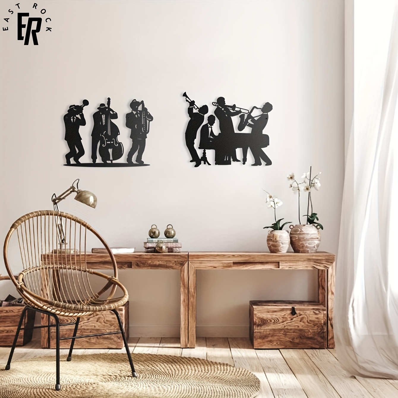 Metal Musician Silhouette Wall - Musical Instrument Logo 리뷰 및 가격