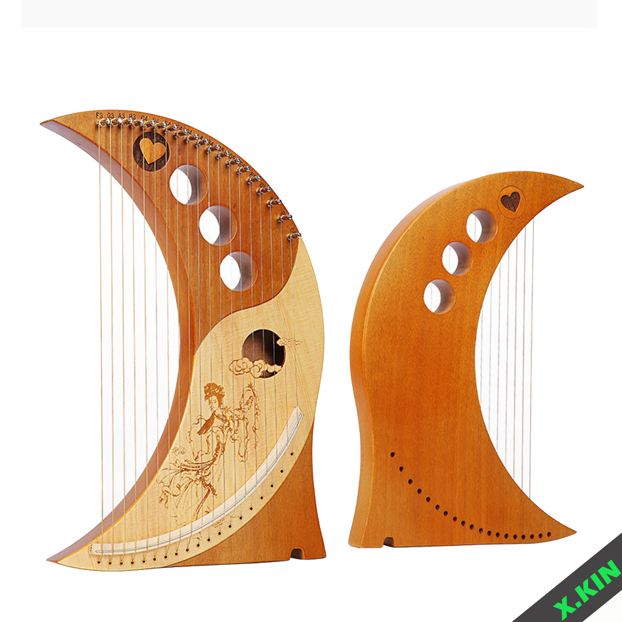 Moon Lyre Harp 19 Strings Beau - Musical Instrument Easy To Learn For Adults 리뷰 및 가격