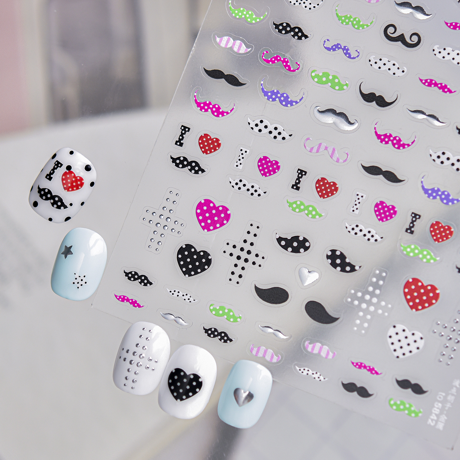Fun Cartoon 5D Nail Decals Bla - Musical Instrument Symbols 리뷰 및 가격
