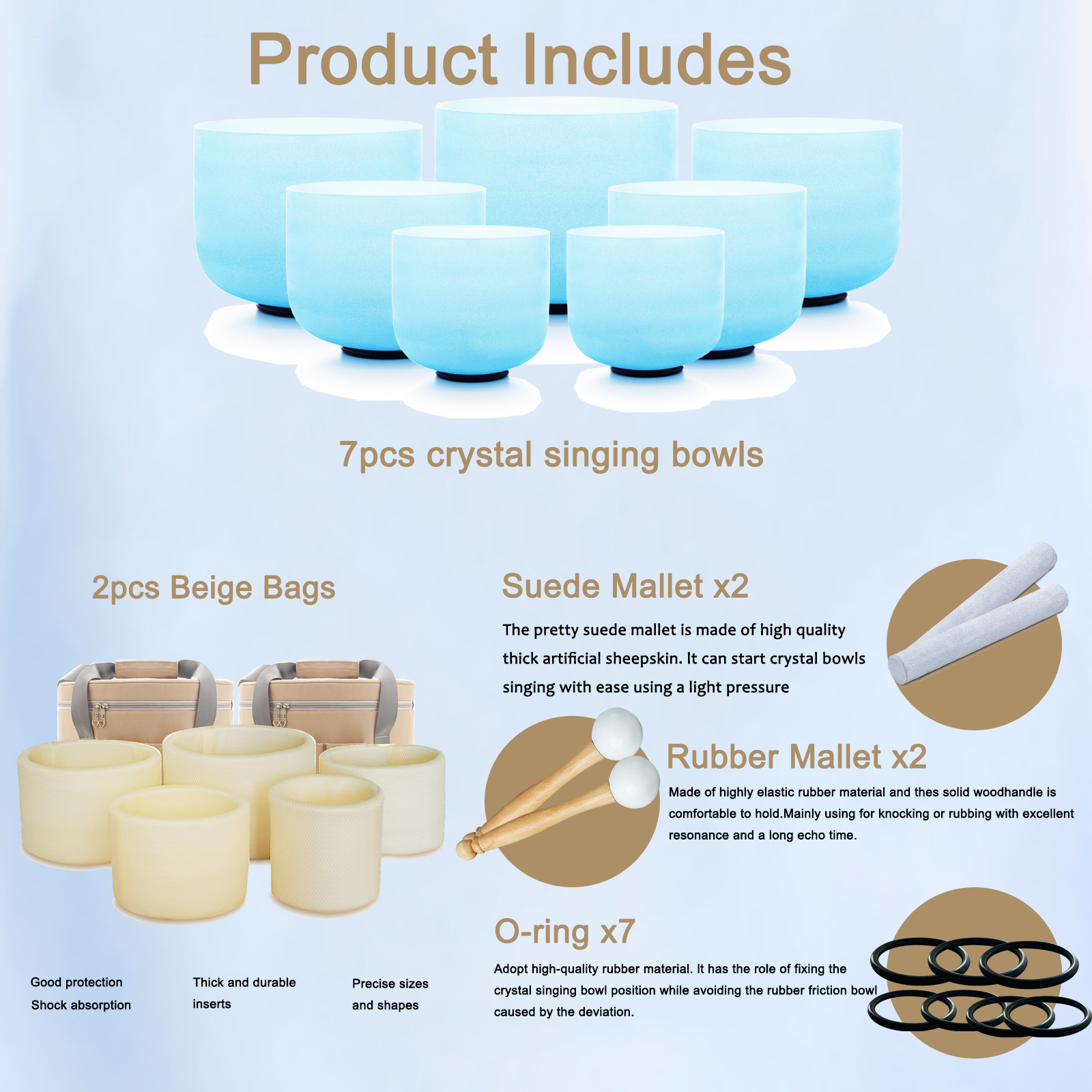 Hye-eun 7pcs CDEFGAB Blue Crys - Tibetan Singing Bowl 리뷰 및 가격