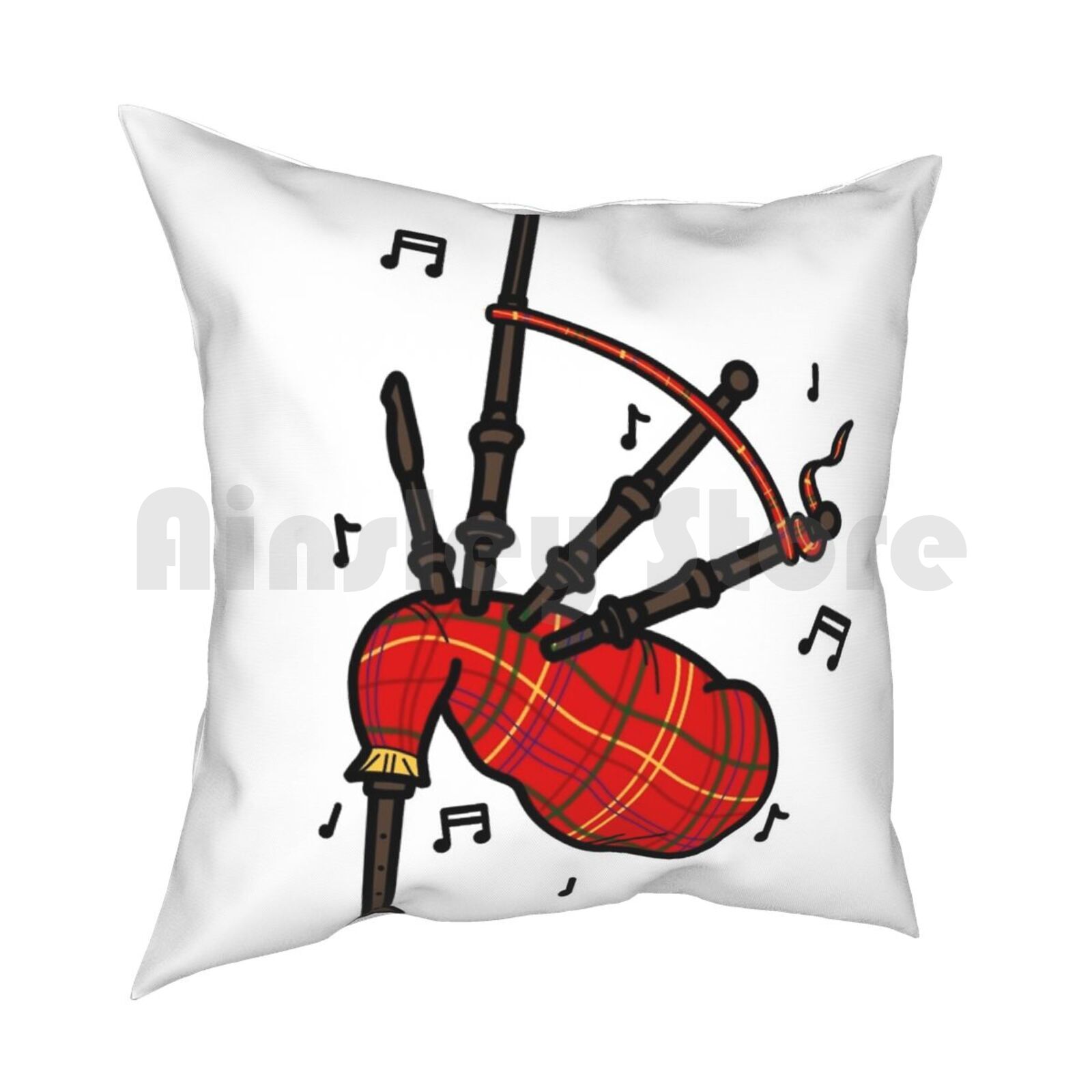 Bagpipes Pillow Case Printed H - Musical Instrument Of Scotland 리뷰 및 가격