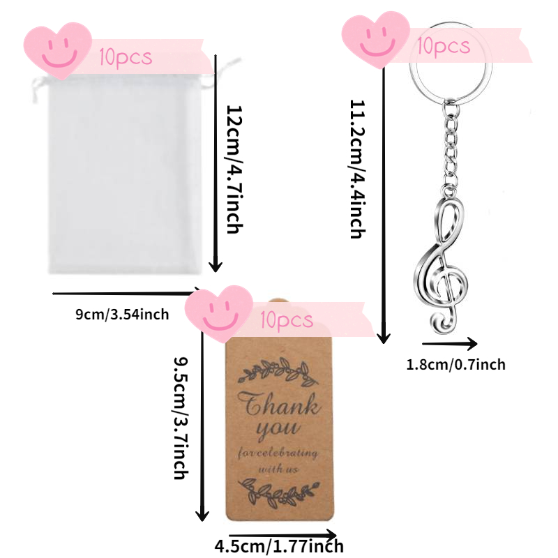 10Sets Musical Note Key Chain  - Musical Instrument Symbols 리뷰 및 가격