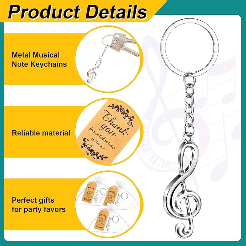 10Sets Musical Note Key Chain  - Musical Instrument Symbols 리뷰 및 가격