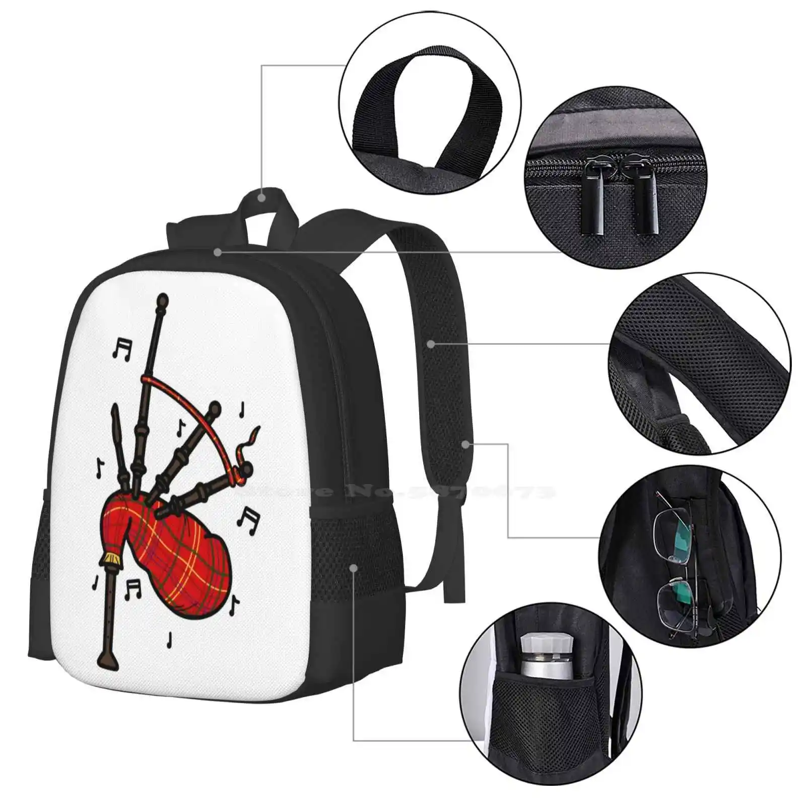 Bagpipes Pattern Design Bag St - Musical Instrument Of Scotland 리뷰 및 가격